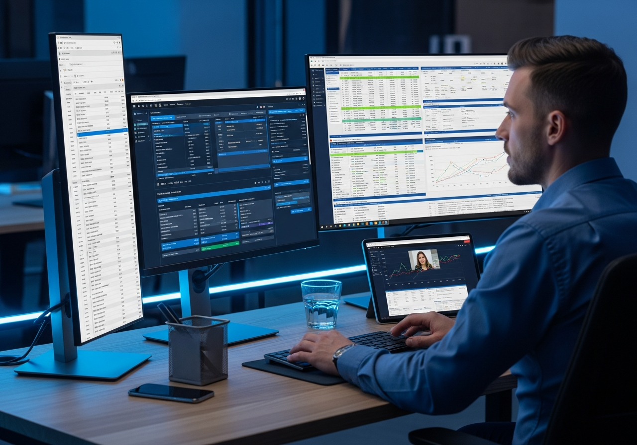Finance analyst working on SAP and accounting systems